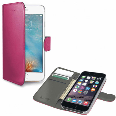 Celly Wallet Case (iPhone SE2/8/7) - Rosa