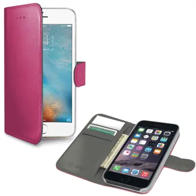 Celly Wallet Case (iPhone SE2/8/7) - Rosa