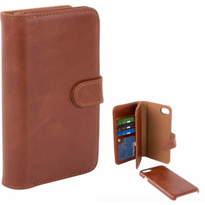Champion Double Leather Wallet (iPhone 8/7) - Brun