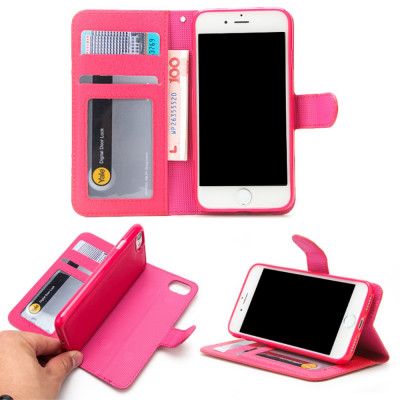 Detachable Plånboksfodral till iPhone 7 - Mörkrosa