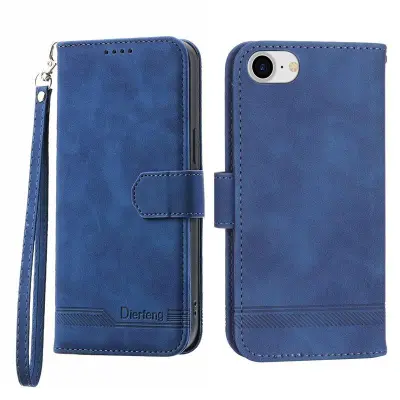 DIERFENG DF-03 Plånboksfodral för iPhone 7/8/SE 2020/2022 - Konstläder - Blå