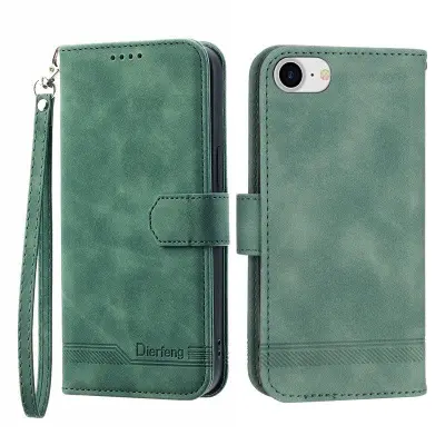 DIERFENG DF-03 Plånboksfodral för iPhone 7/8/SE (2020/2022) - Konstläder - Grön