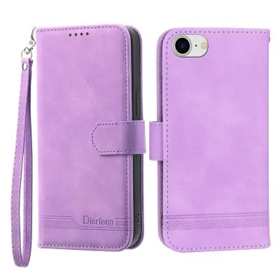 DIERFENG DF-03 Plånboksfodral för iPhone 7/8/SE (2020/2022) - Konstläder - Lila
