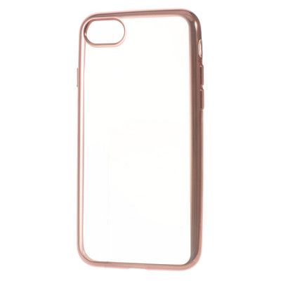 Electroplating Edge Mobilskal till iPhone 7 - Rose Gold/Transparent