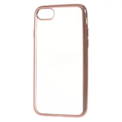 Electroplating Edge Mobilskal till iPhone 7 - Rose Gold/Transparent
