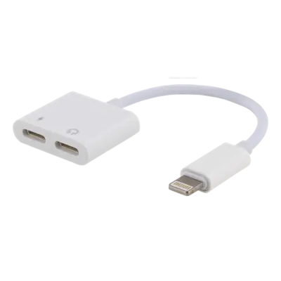 EPZI Adapter Lightning till Dubbla Lightning - Ladda och Lyssna (Vit)