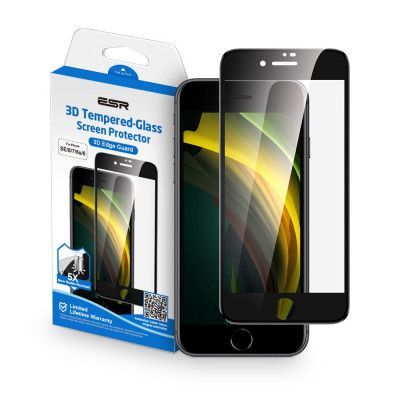 ESR Härdat Glas Screen Shield 3D iPhone 7/8/SE 2020 Black