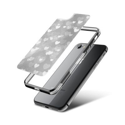 Fashion mobilskal till Apple iPhone 7 - Hjärtan - Grå