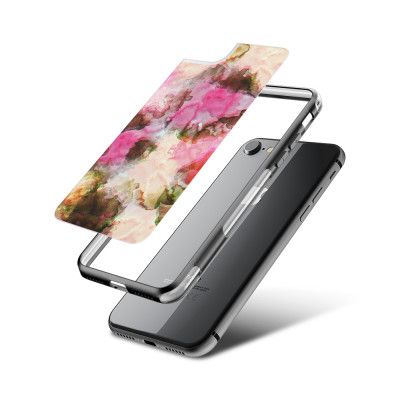 Fashion mobilskal till Apple iPhone 7 - Vattenfärg - Svart/Ljusr