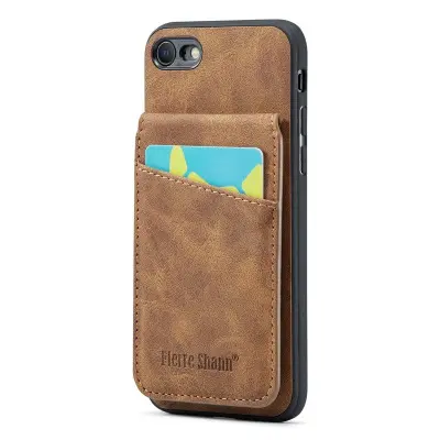 FIERRE SHANN för iPhone 7/8/SE (2020/2022) Fodral KonstLäder - Brun