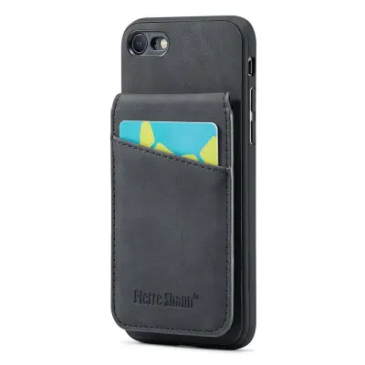 FIERRE SHANN för iPhone 7/8/SE (2020/2022) Fodral KonstLäder - Svart