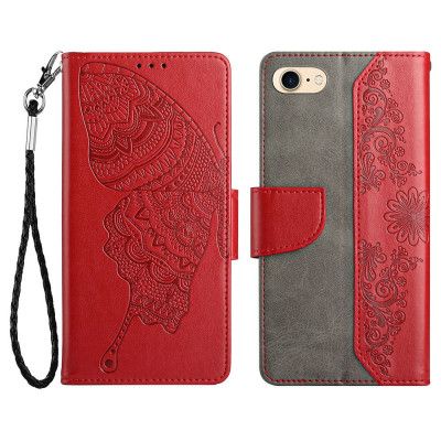 Fjärilar iPhone 7/8/SE 2020/SE 2022 Plånboksfodral - Röd