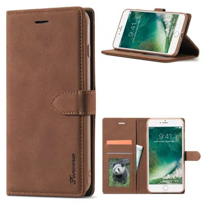 FORWENW F1 Series Plånboksfodral för iPhone 7/8/SE - Konstläder - Brun