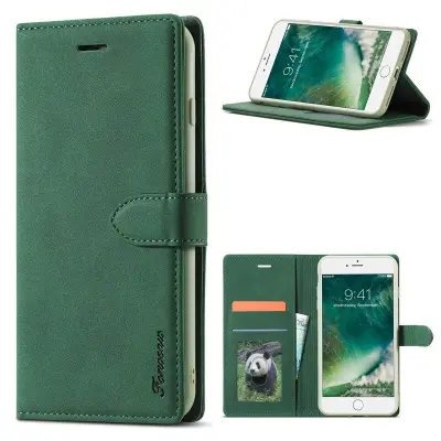 FORWENW F1 Series Plånboksfodral för iPhone 7/8/SE - Konstläder - Grön