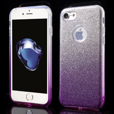 Glitter Mobilskal till iPhone 7 - Lila/Silver