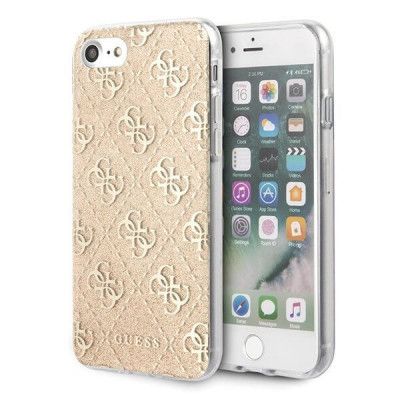 Guess iPhone 7/8/SE 2020 Skal 4G Glitter guld