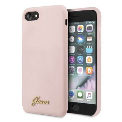 Guess iPhone 7/8/SE 2020 Skal SilikonVintage guld Logo Rosa