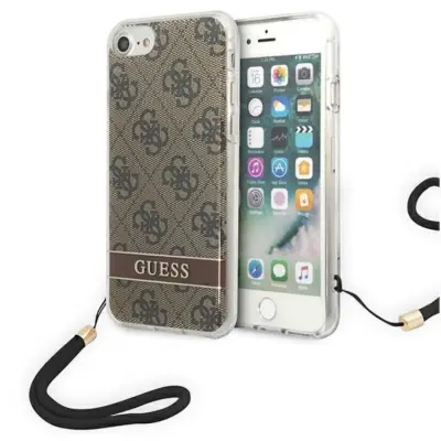 Guess iPhone 7/8/SE (2020/2022) Skal Print Strap - Brun