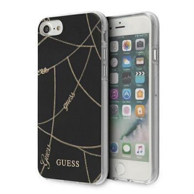 Guess Skal iPhone 7/8/SE 2020 Gold Chain Collection - Svart