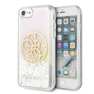 GUESS Skal iPhone 7/8/SE 2020 Liquid Glitter Circle - Transparent