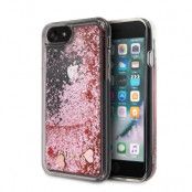GUESS Skal iPhone 7/8/SE 2020 Liquid Glitter Hearts - Rosa