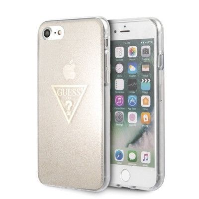 Guess Skal iPhone 7/8/SE 2020 Glitter Triangle - Guld