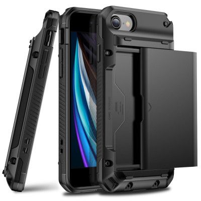 iPhone 7/8/SE 2020/SE 2022 Skal Med Kortfack - Svart