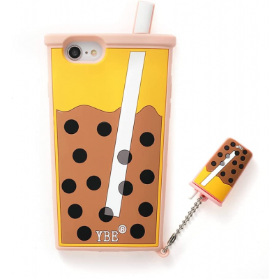 iPhone 7/8/SE(2020/2022) Mobilskal Bubble Boba Milk Tea - Rosa