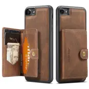 JEEHOOD Mobilskal till iPhone 7/8/SE (2020/2022) med Plånboksfodral - Brun
