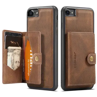 JEEHOOD iPhone 7/8/SE (2020/2022) Mobilskal med Plånboksfodral - Brun