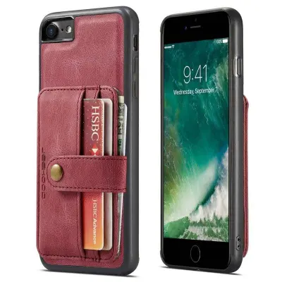 JEEHOOD iPhone 7/8/SE (2020/2022) Mobilskal Röd med RFID-skydd