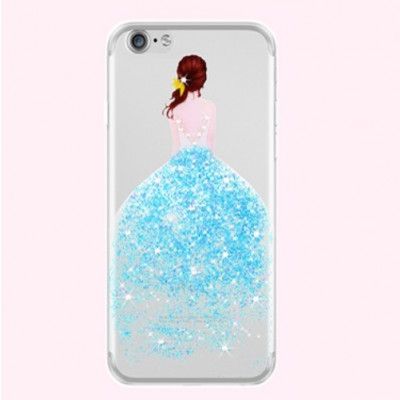 Joyroom Girl in Bling Dress Mobilskal iPhone 7 - Blå