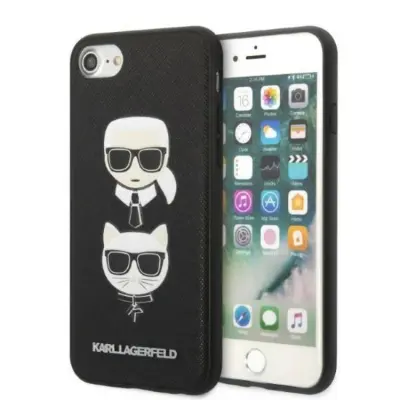 Karl Lagerfeld iPhone 7/8/SE Skal Saffiano Ikonik Karl&Choupette Head