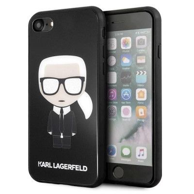 Karl Lagerfeld Skal iPhone 7/8/SE 2020 Ikonik Karl Glitter - Svart