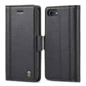 LC.IMEEKE iPhone 7/8/SE (2020/2022) Plånboksfodral Konstläder - Svart