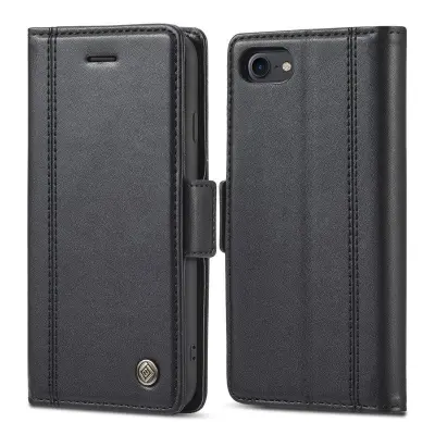 LC.IMEEKE iPhone 7/8/SE (2020/2022) Plånboksfodral Konstläder - Svart
