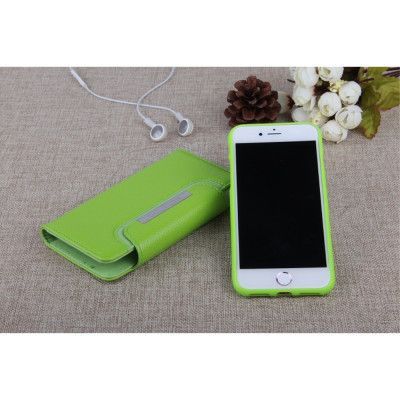 Litchi Detachable Plånboksfodral till iPhone 7 - Grön