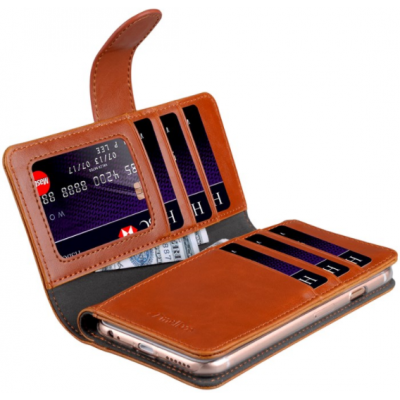 Melkco Wallet Extra Cardslots (iPhone 8/7) - Brun