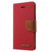 Mercury Canvas Diary Plånboksfodral till iPhone 7 - Röd