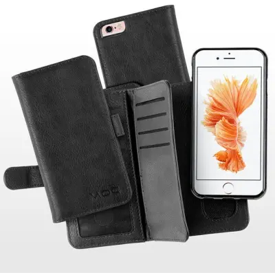 MOC Double Leather Flip Case (iPhone 8/7) - Brun