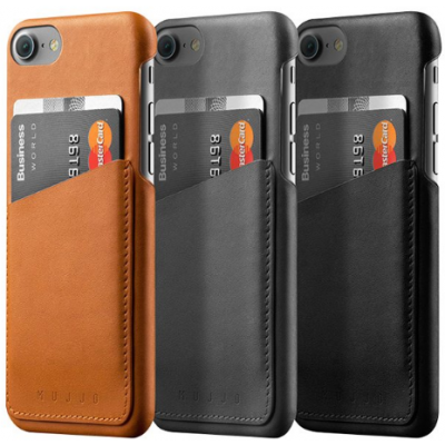 Mujjo Leather Wallet Case (iPhone 8/7) - Brun