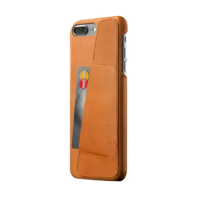 Mujjo Plånboksskal av äkta läder för iPhone 7 Plus - Tan