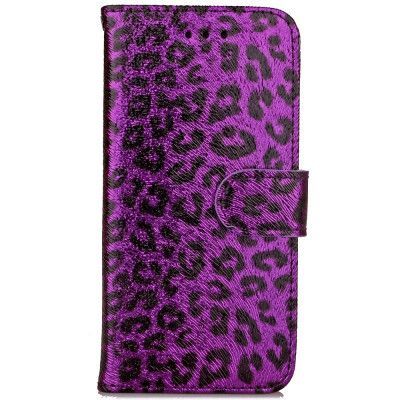 Plånboksfodral till iPhone 7 - Lila Leopard