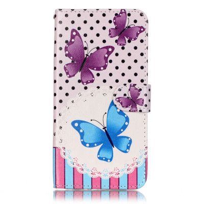 Plånboksfodral till iPhone 7/8 Plus - Butterfly Polkadot