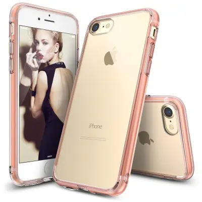 Ringke Fusion Shock Absorption Skal till iPhone 7 - Rose Gold