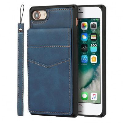 Skal med Kortplatser till iPhone 7/8/SE 2020 - Blå