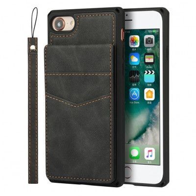 Skal med Kortplatser till iPhone 7/8/SE 2020 - Svart