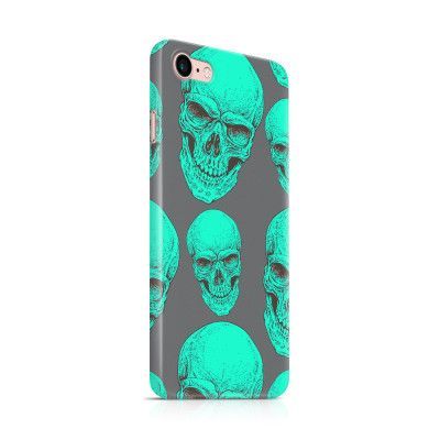 Skal till Apple iPhone 7 - Dödskallar - Turkos