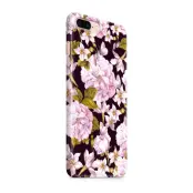 Skal till Apple iPhone 7 Plus - Blommig dödskalle - Svartvit