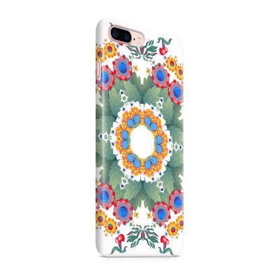 Skal till Apple iPhone 7 Plus - Blommor Cirkel - Grön